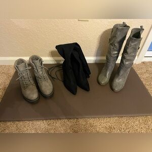 3 pairs of heeled boots